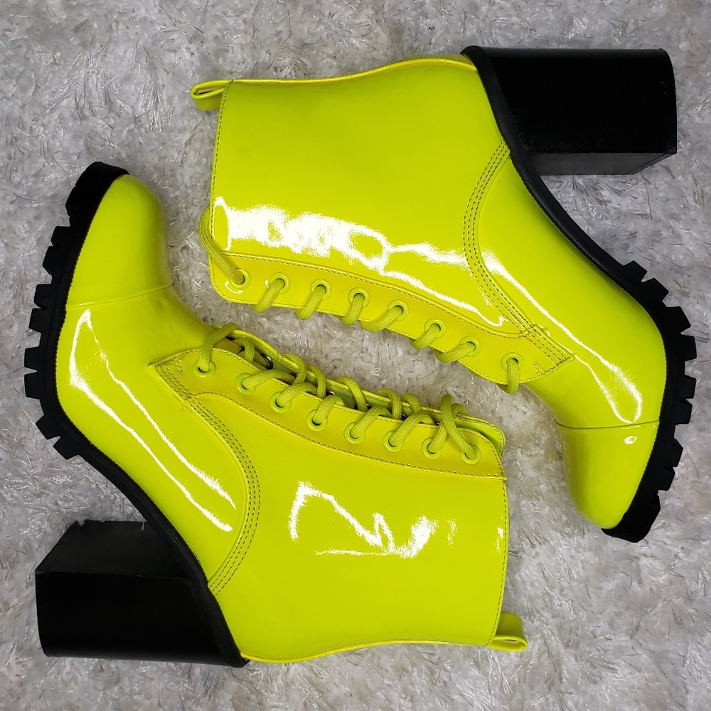 Quipid Neon Yellow Combat Heel